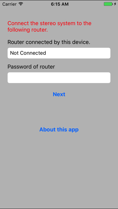 Emulate iPhone app Panasonic Stereo System Network Setup using MyAndroid