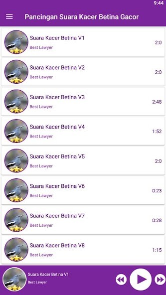 Run android online APK Pancingan Suara Kacer Betina from MyAndroid or emulate Pancingan Suara Kacer Betina using MyAndroid