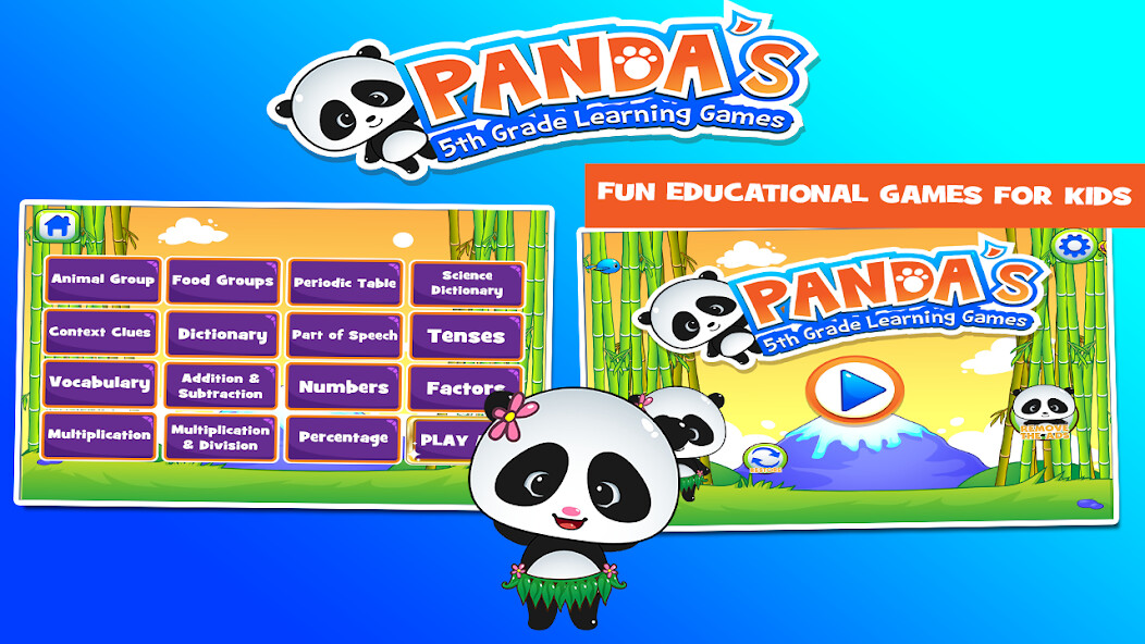 Run android online APK Panda 5th Grade Learning Games from MyAndroid or emulate Panda 5th Grade Learning Games using MyAndroid
