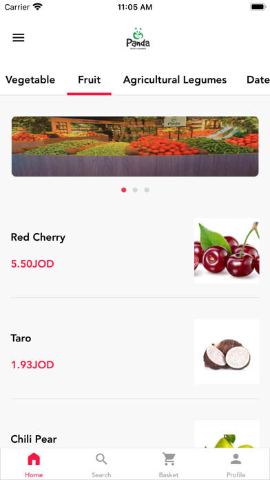 Emulate iPhone app Panda for Fruits & Vegetables using MyAndroid