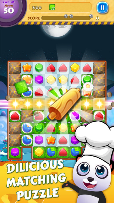 Emulate iPhone app Panda Kitchen Story - Cookie Smash Match 3 using MyAndroid