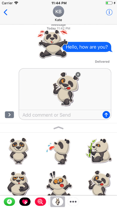 Emulate iPhone app Panda - Stickers for iMessage. using MyAndroid Emulate iPhone app Panda - Stickers for iMessage. using MyAndroid