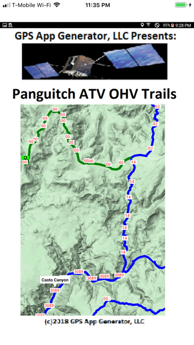 Emulate iPhone app Panguitch ATV OHV Trails using MyAndroid