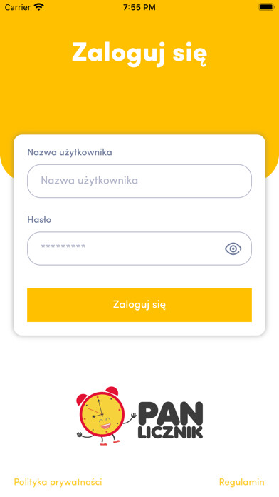 Emulate iPhone app Pan Licznik - dla rodzica using MyAndroid