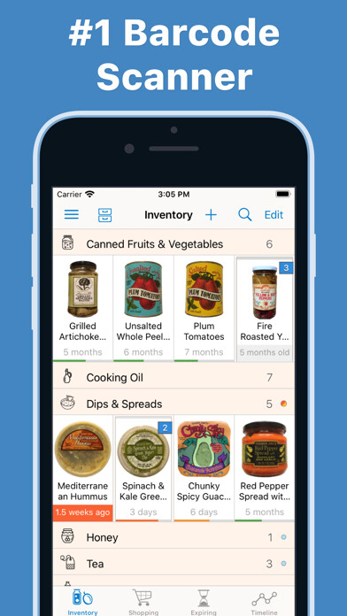 Emulate iPhone app Pantry Check - Grocery List using MyAndroid