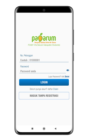 Run android online APK PAO ARUM PDAM Tirta Baluran Situbondo from MyAndroid or emulate PAO ARUM PDAM Tirta Baluran Situbondo using MyAndroid