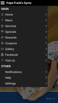 Emulate Android APK Papa Franks Gyros