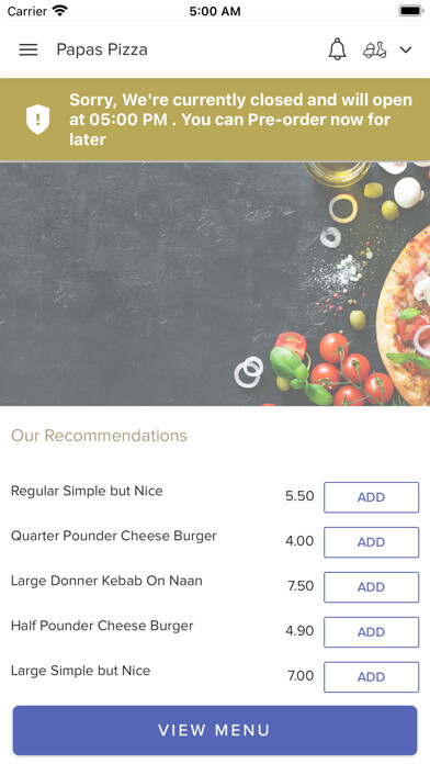 Emulate iPhone app Papas Pizza. using MyAndroid