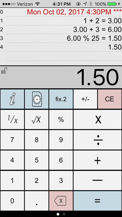 Emulate iPhone app Paper Calc Office Lite using MyAndroid