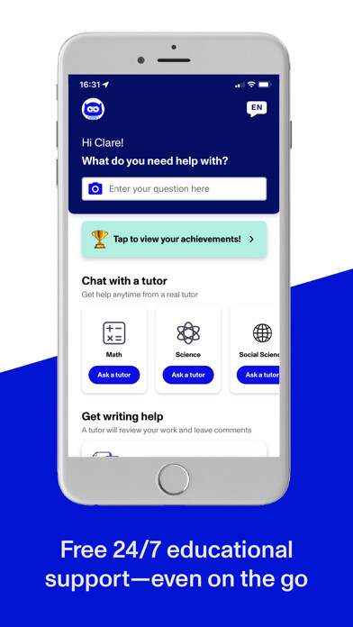 Emulate iPhone app Paper Education: K-12 Tutoring using MyAndroid