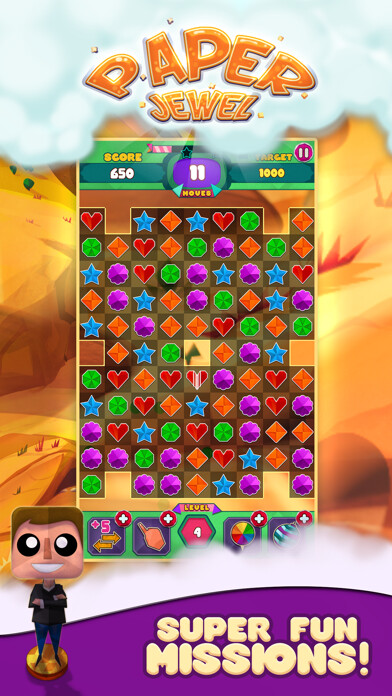 Emulate iPhone app Paper Jewels Match 3 Game using MyAndroid Emulate iPhone app Paper Jewels Match 3 Game using MyAndroid