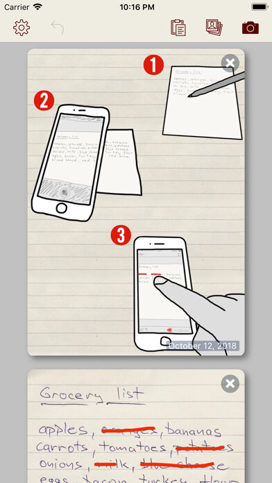 Emulate iPhone app Paper Shopping List using MyAndroid