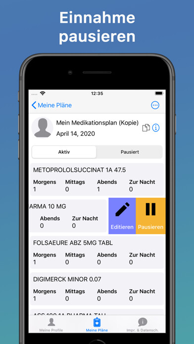 Emulate iPhone app PApp - Die Patientenapp using MyAndroid