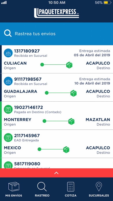 Emulate iPhone app Paquetexpress using MyAndroid