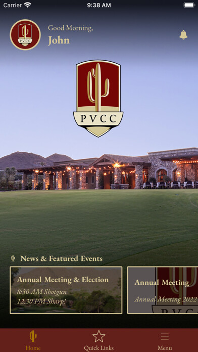 Emulate iPhone app Paradise Valley Country Club using MyAndroid