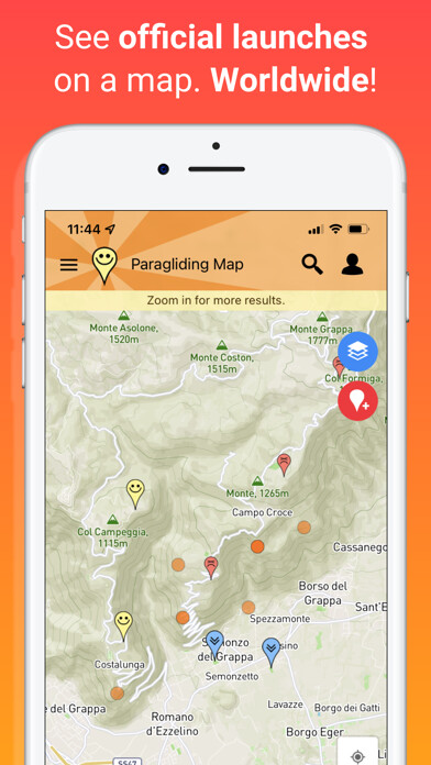 Emulate iPhone app Paragliding Map using MyAndroid