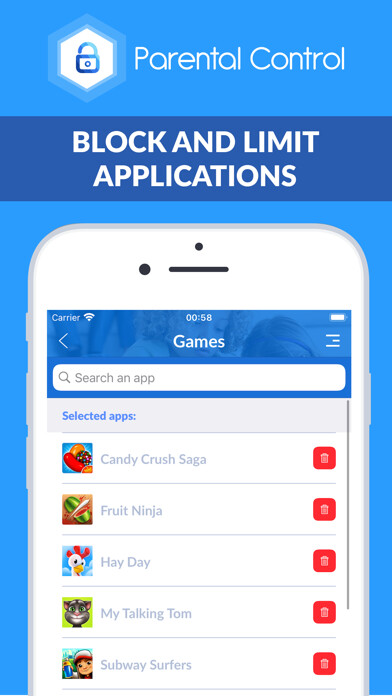 Emulate iPhone app Parental control Kroha using MyAndroid