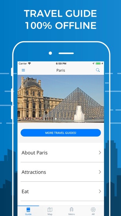 Emulate iPhone app Paris Travel Guide & Maps using MyAndroid