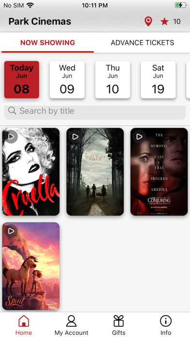Emulate iPhone app Park Cinemas 9 using MyAndroid Emulate iPhone app Park Cinemas 9 using MyAndroid
