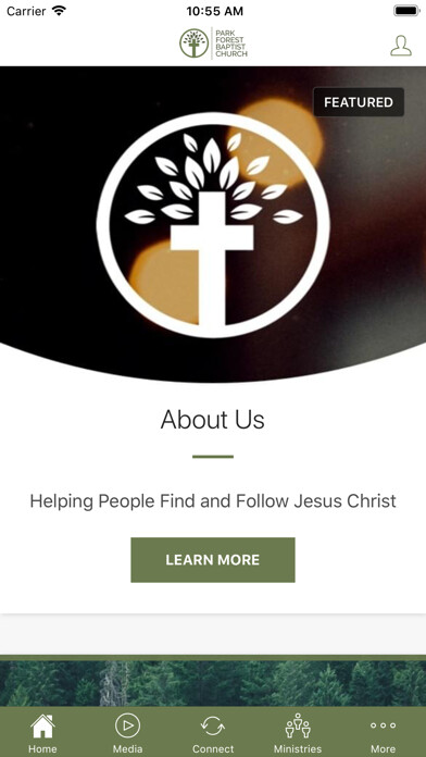 Emulate iPhone app Park Forest Baptist Church using MyAndroid