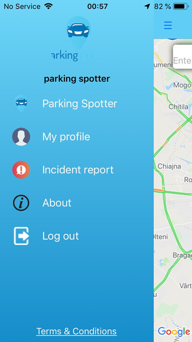 Emulate iPhone app Parking Spotter Mobile App using MyAndroid