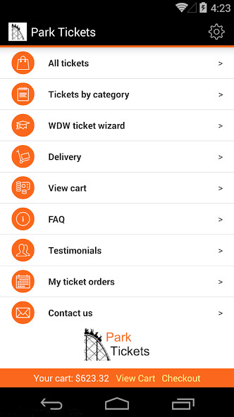 Run android online APK Park Tickets - Orlando Tickets from MyAndroid or emulate Park Tickets - Orlando Tickets using MyAndroid