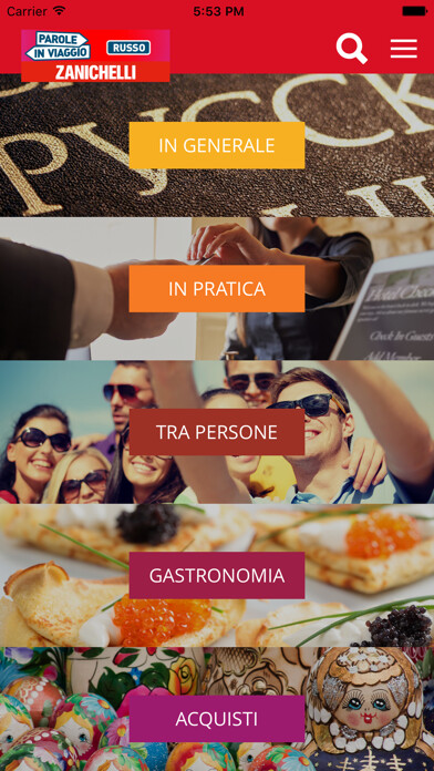 Emulate iPhone app Parole in viaggio - Russo using MyAndroid