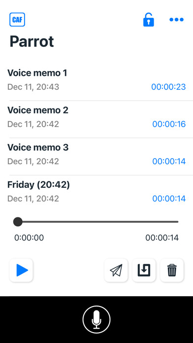 Emulate iPhone app PARROT Audio recorder using MyAndroid