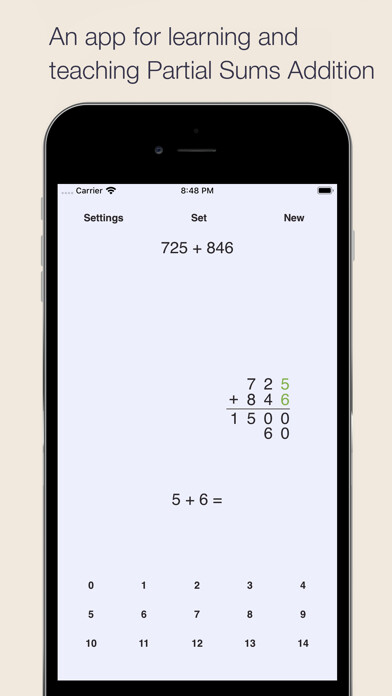 Emulate iPhone app Partial Sums Addition using MyAndroid