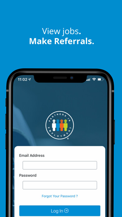 Emulate iPhone app Partners In Employment® using MyAndroid