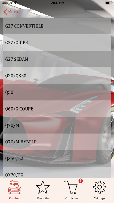 Emulate iPhone app Parts for your car Infinit... using MyAndroid