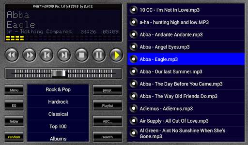 Run android online APK Party Droid - MP3 player (free) from MyAndroid or emulate Party Droid - MP3 player (free) using MyAndroid