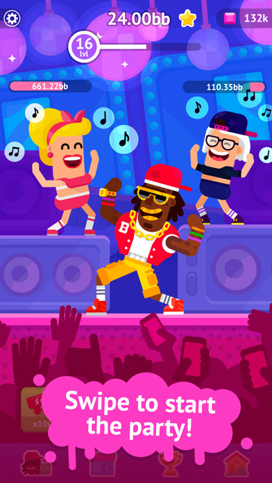 Emulate iPhone app Partymasters - Fun Idle Game using MyAndroid