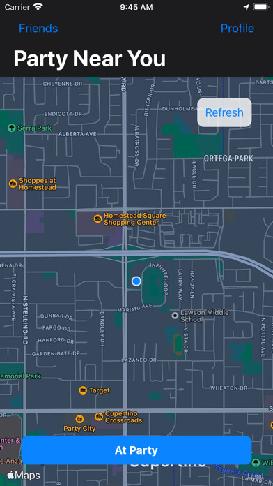 Emulate iPhone app Party Near You using MyAndroid Emulate iPhone app Party Near You using MyAndroid