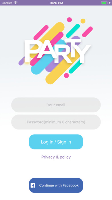 Emulate iPhone app Party Planner Emulate iPhone app Party Planner