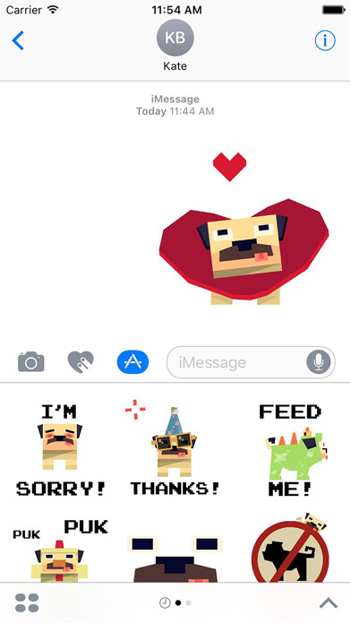 Emulate iPhone app Party Pugs Sticker Pack using MyAndroid Emulate iPhone app Party Pugs Sticker Pack using MyAndroid