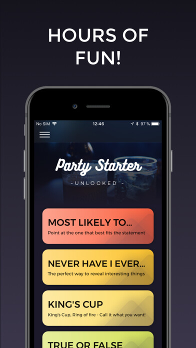 Emulate iPhone app Party Starter - drinking games using MyAndroid Emulate iPhone app Party Starter - drinking games using MyAndroid