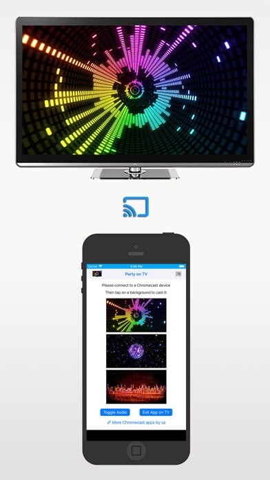Emulate iPhone app Party Video Backdrops on TV using MyAndroid