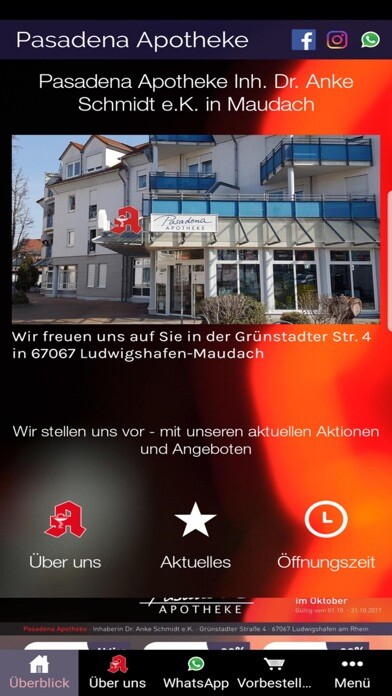 Emulate iPhone app Pasadena Apotheke using MyAndroid