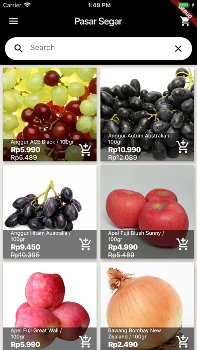 Emulate iPhone app Pasar Segar using MyAndroid