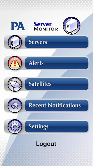 Emulate iPhone app PA Server Monitor for iPhone using MyAndroid