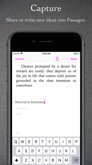 Emulate iPhone app Passages Quote Journal using MyAndroid Emulate iPhone app Passages Quote Journal using MyAndroid