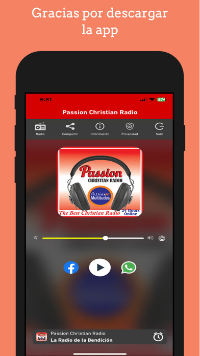 Emulate iPhone app Passion Christian Radio using MyAndroid Emulate iPhone app Passion Christian Radio using MyAndroid