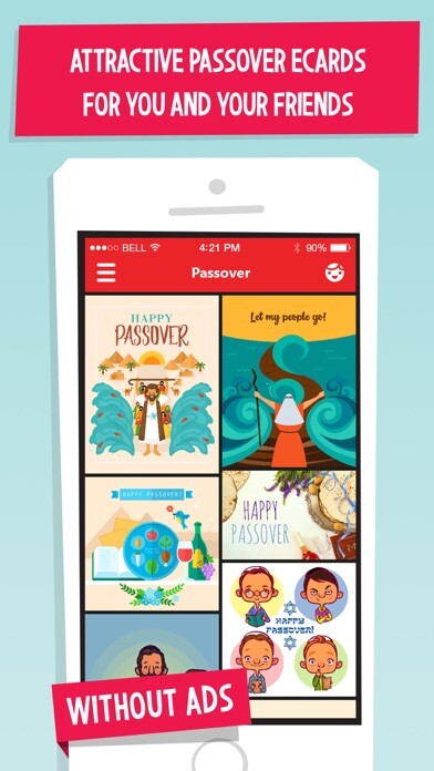 Emulate iPhone app Passover eCards using MyAndroid