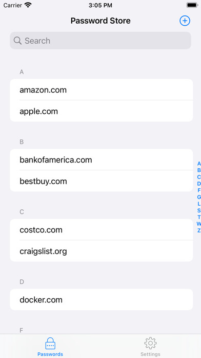 Emulate iPhone app Pass - Password Store using MyAndroid