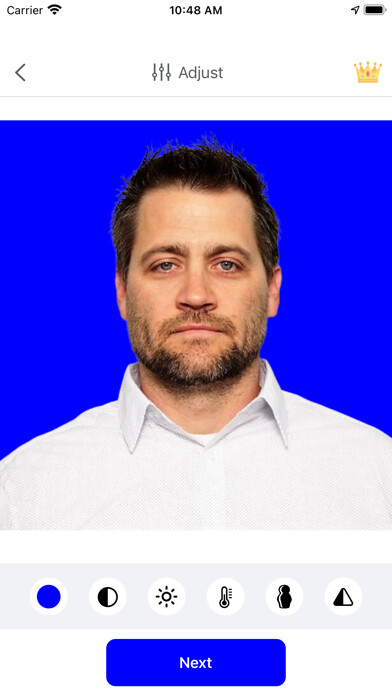 Emulate iPhone app Passport Photo - ID Photo Tool using MyAndroid