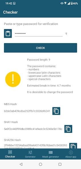 Run android online APK Password checker, generator from MyAndroid or emulate Password checker, generator using MyAndroid