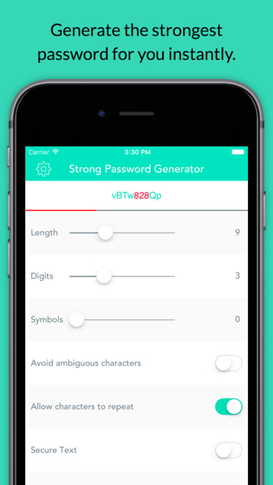 Emulate iPhone app Password Generator - Secure Password & DIgital Key using MyAndroid