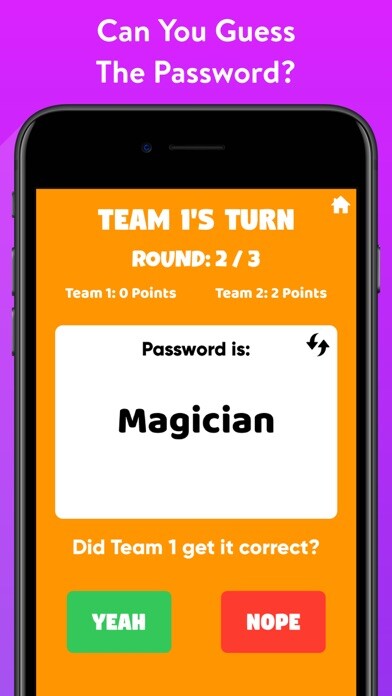 Emulate iPhone app Password Group Party Game using MyAndroid