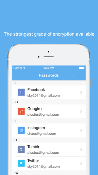 Emulate iPhone app Password Manager-Encrypt data using MyAndroid Emulate iPhone app Password Manager-Encrypt data using MyAndroid
